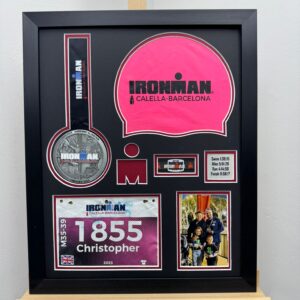 Ironman Calella-Barcelona Medal & Bib Framing Display
